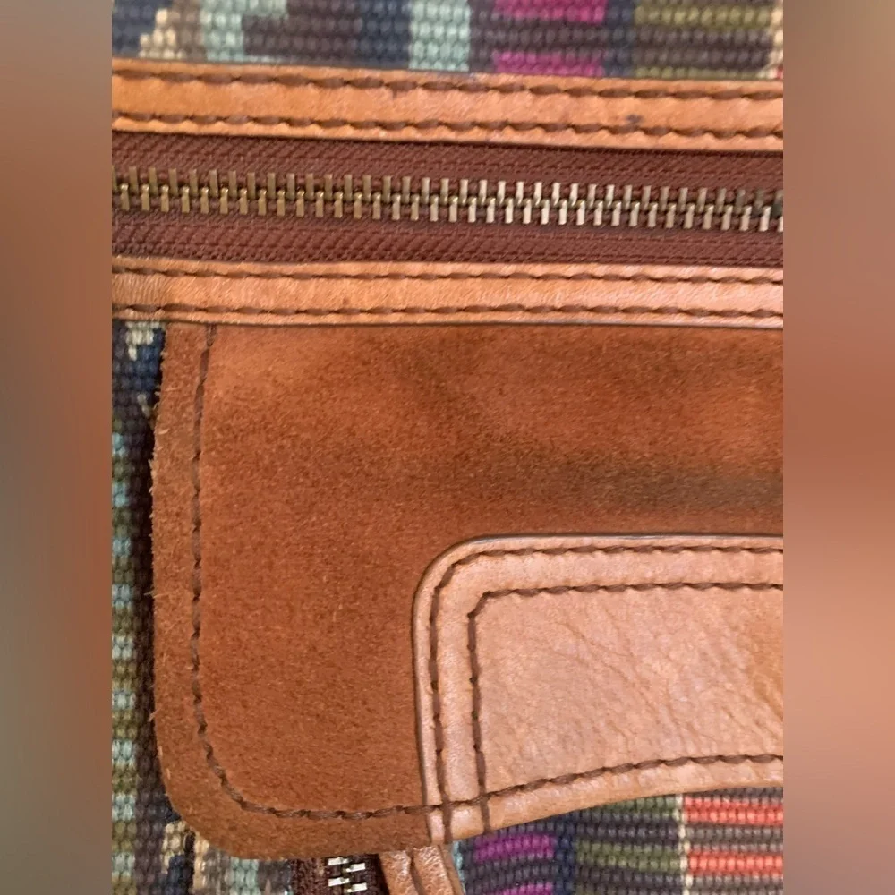 Fossil weaved leather boho bohemian crossbody southwestern grunge festival vtg